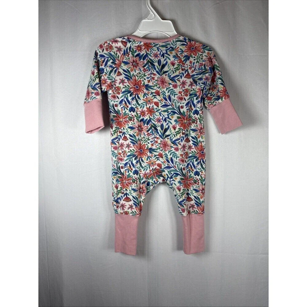 Catasy Bamboo Sleeper Pink Floral Print 0-3 M Preowned